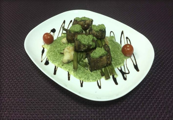 Белорыбица в шпинатном соусе